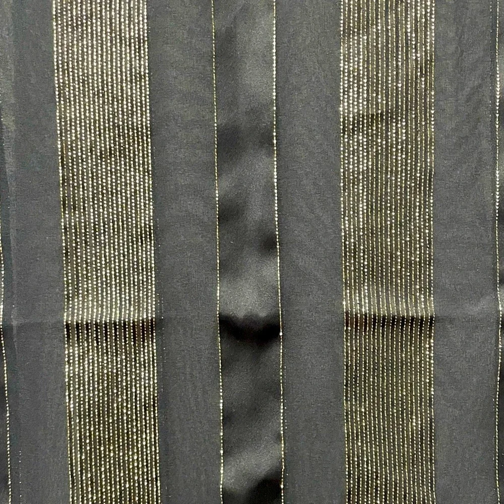 Italian Black Gold Shimmer‎ Sheer Scarf Classic Chic Old Money Elevated Look